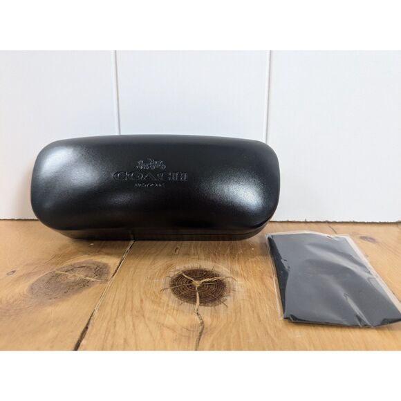 Coach Black Hardshell Clam Sunglass Case and Cleaning Cloth - Picture 1 of 6